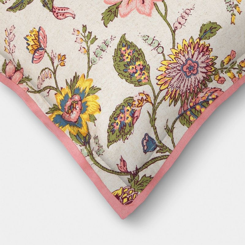 slide 5 of 5, Square Floral Pillow - Threshold™, 1 ct