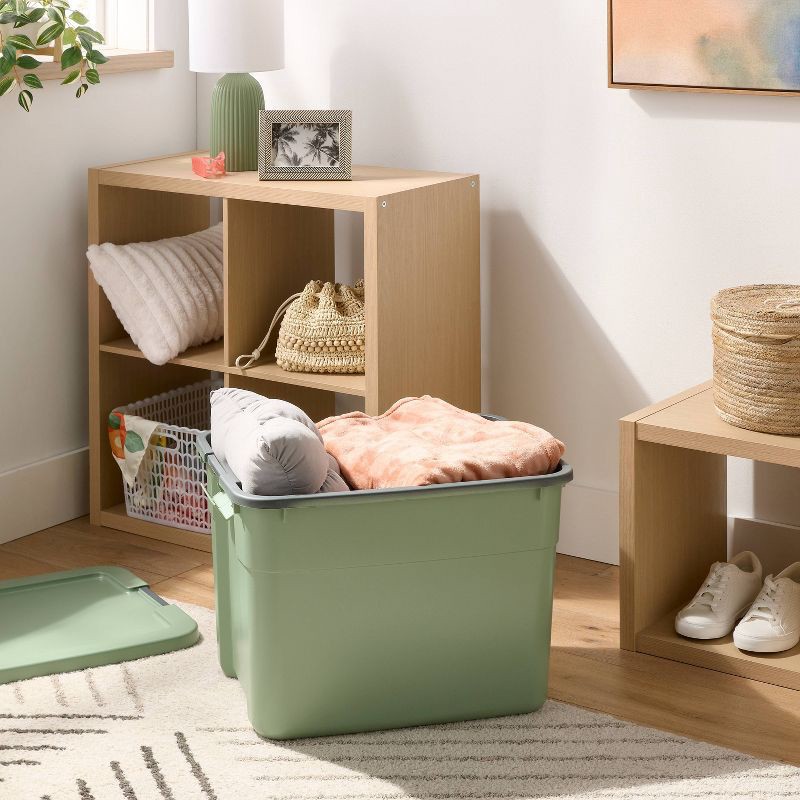 slide 2 of 3, 20gal Latching Storage Tote Versatile Green - Brightroom™, 20 gal