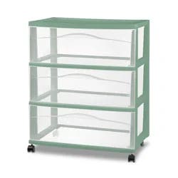 3 Drawer Wide Cart Versatile Green - Brightroom™