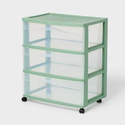 3 Drawer Wide Cart Versatile Green - Brightroom™