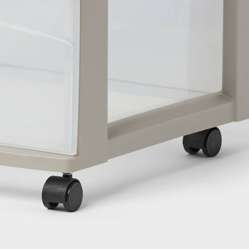 slide 3 of 3, 3 Drawer Wide Cart Spaceship Gray - Brightroom™, 1 ct