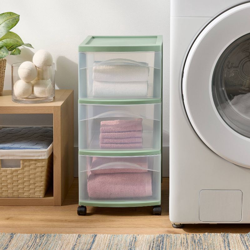 slide 2 of 3, 3 Drawer Medium Cart Versatile Green - Brightroom™, 1 ct