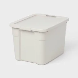 20gal Latching Storage Tote Creamy Chai - Brightroom™