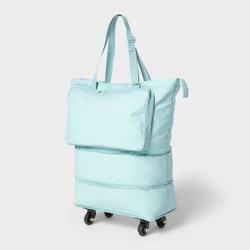 Collapsible Rolling Tote Blue - Brightroom™