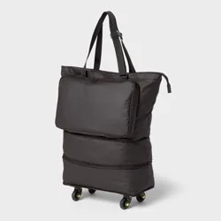 Collapsible Rolling Tote Black - Brightroom™