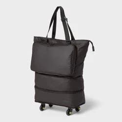 Collapsible Rolling Tote Black - Brightroom™