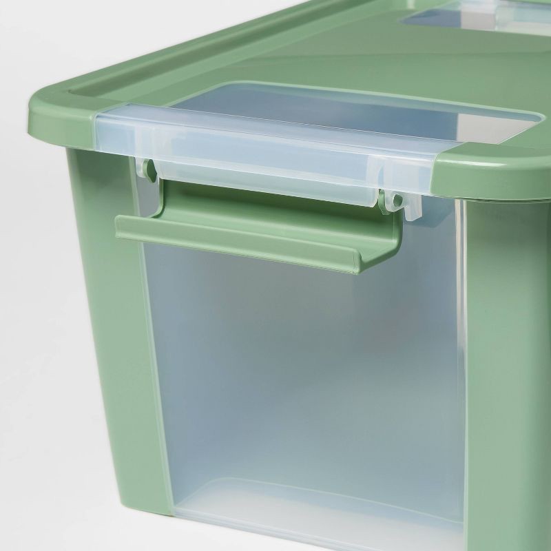 slide 3 of 3, 2pk Latching Window Utility Storage Boxes Small Versatile Green - Brightroom™, 2 ct
