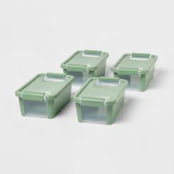 4pk Latching Window Utility Storage Boxes Extra Small Versatile Green - Brightroom™