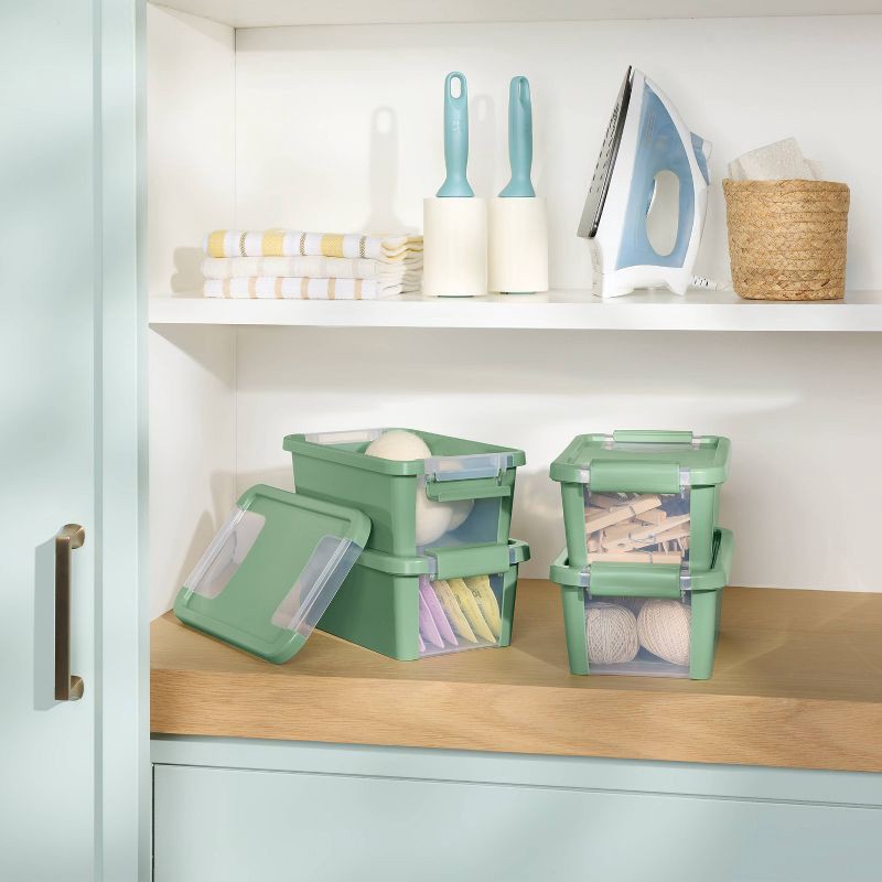 slide 2 of 3, 4pk Latching Window Utility Storage Box Extra Small True White - Brightroom™, 4 ct