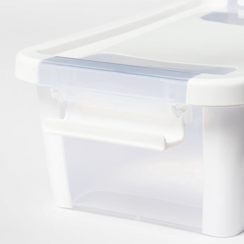 slide 3 of 3, 4pk Latching Window Utility Storage Box Extra Small True White - Brightroom™, 4 ct