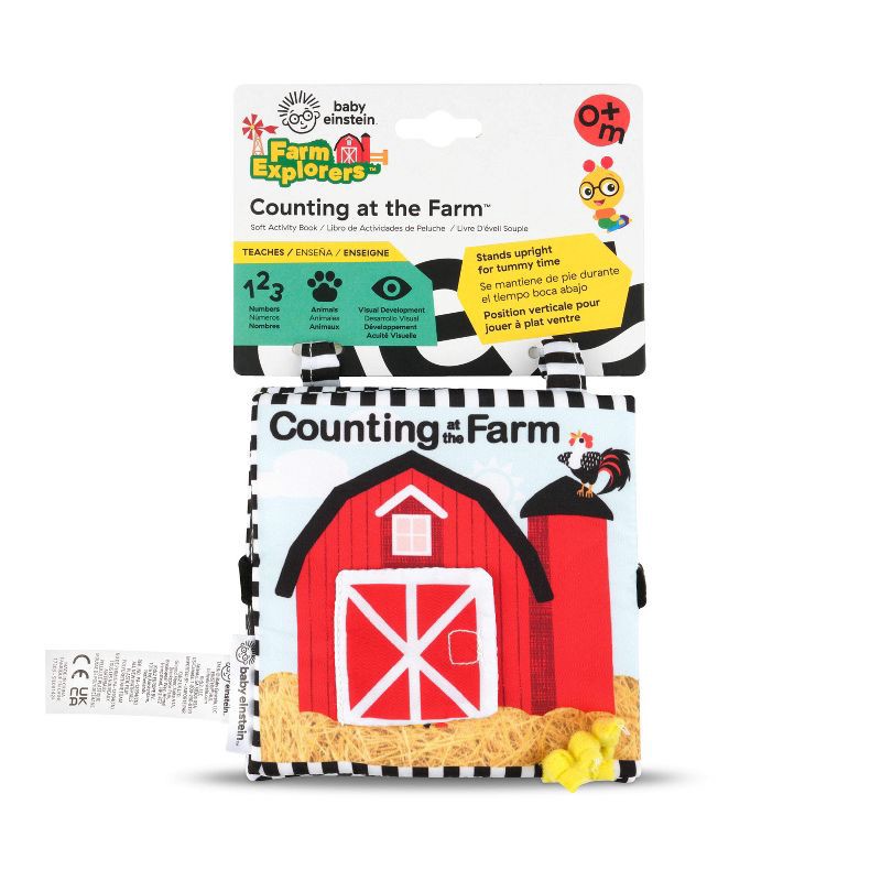 slide 2 of 8, Baby Einstein Farm Explorers Counting at the Farm Soft Activity Book - 0-36m, 1 ct