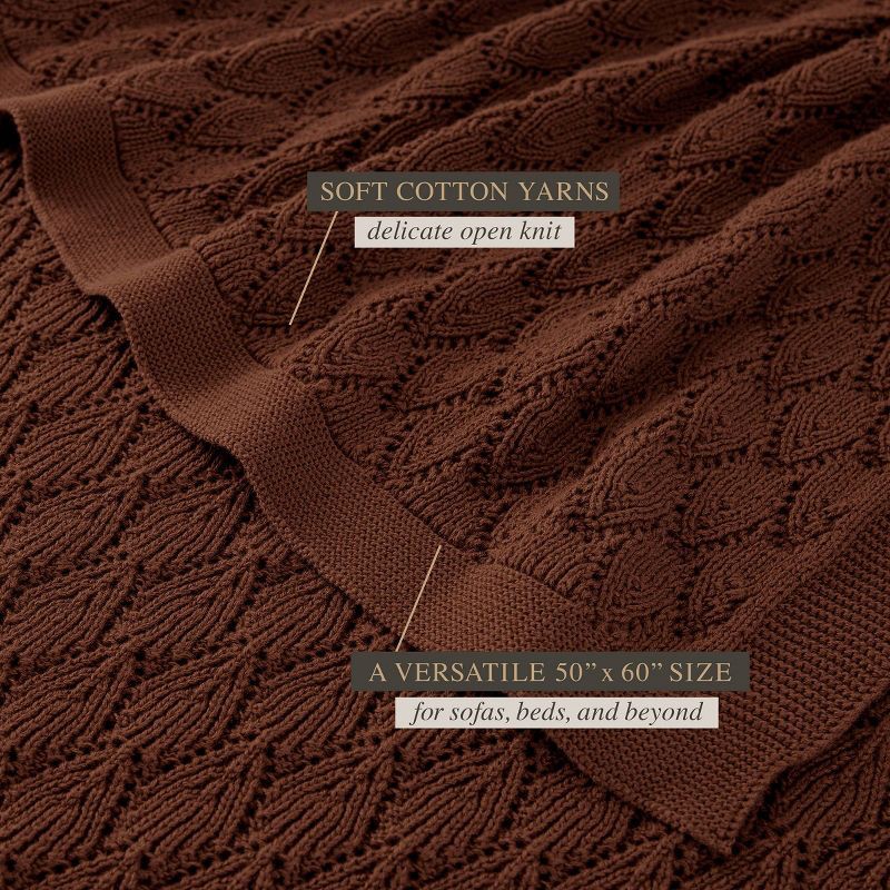 slide 3 of 4, Jeremiah Brent Home Pointelle Throw Blanket Raisin, 1 ct