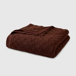 Jeremiah Brent Home Pointelle Throw Blanket Raisin