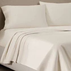 Jeremiah Brent Home Queen Cotton Sateen Sheet Set Solid Cream