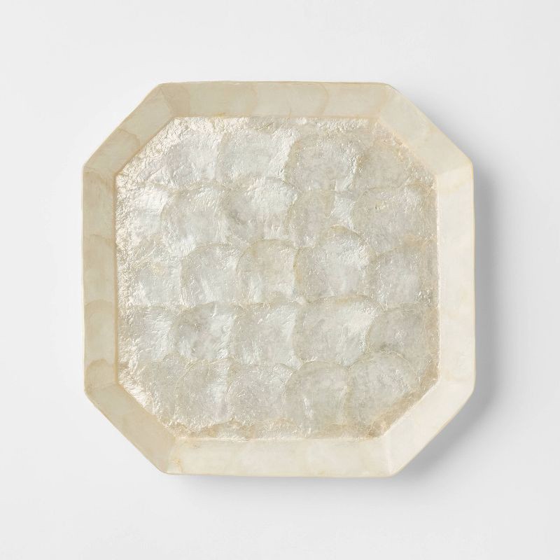 slide 3 of 4, Threshold designed w/Studio McGee Capiz Tray Square - Threshold™ designed with Studio McGee, 1 ct