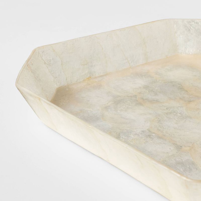 slide 4 of 4, Threshold designed w/Studio McGee Capiz Tray Square - Threshold™ designed with Studio McGee, 1 ct