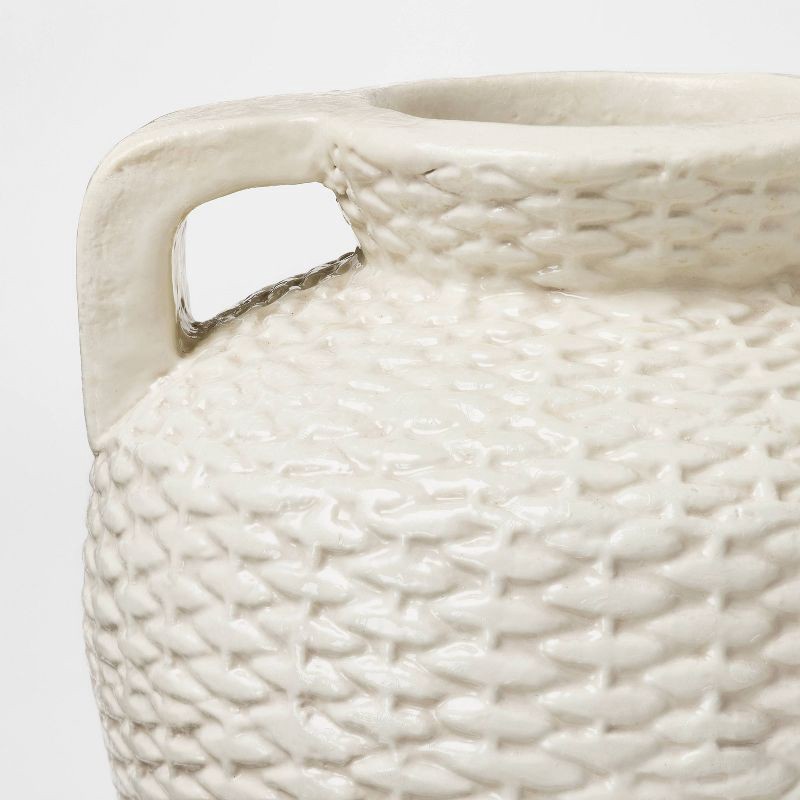 slide 3 of 4, Threshold designed w/Studio McGee Small Woven Texture Ceramic Vase Cream - Threshold™ designed with Studio McGee, 1 ct
