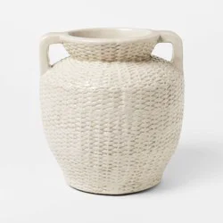 Threshold designed w/Studio McGee Large Woven Texture Ceramic Vase Cream - Threshold™ designed with Studio McGee