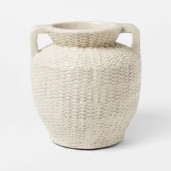 Threshold designed w/Studio McGee Large Woven Texture Ceramic Vase Cream - Threshold™ designed with Studio McGee
