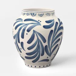 Large Blue Painted Ceramic Vase - Threshold™