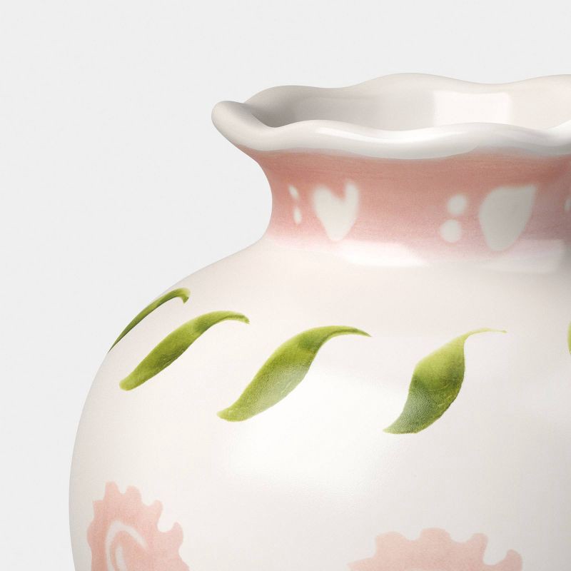 slide 3 of 3, Painted Ceramic Bud Vase Pink/White - Threshold™, 1 ct