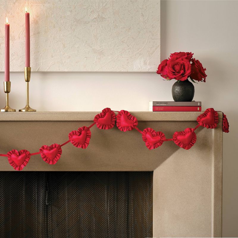 slide 2 of 3, Valentine's Day Red Heart Garland - Threshold™, 1 ct
