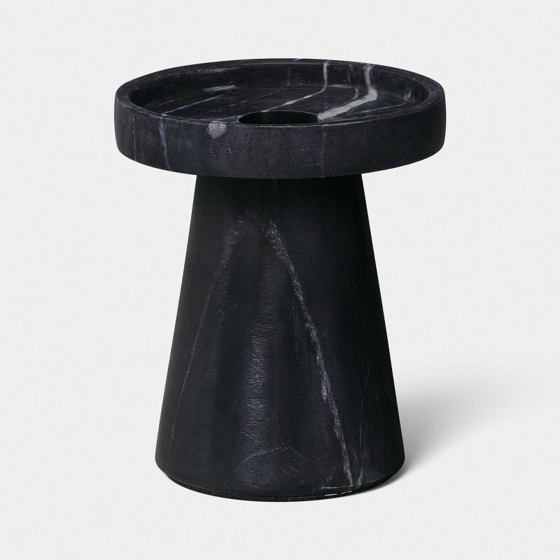 slide 1 of 3, Marble Taper Candle Holder Black - Threshold™, 1 ct