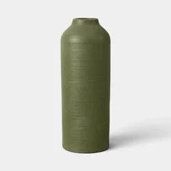 Tall Modern Textured Ceramic Vase Green - Threshold™