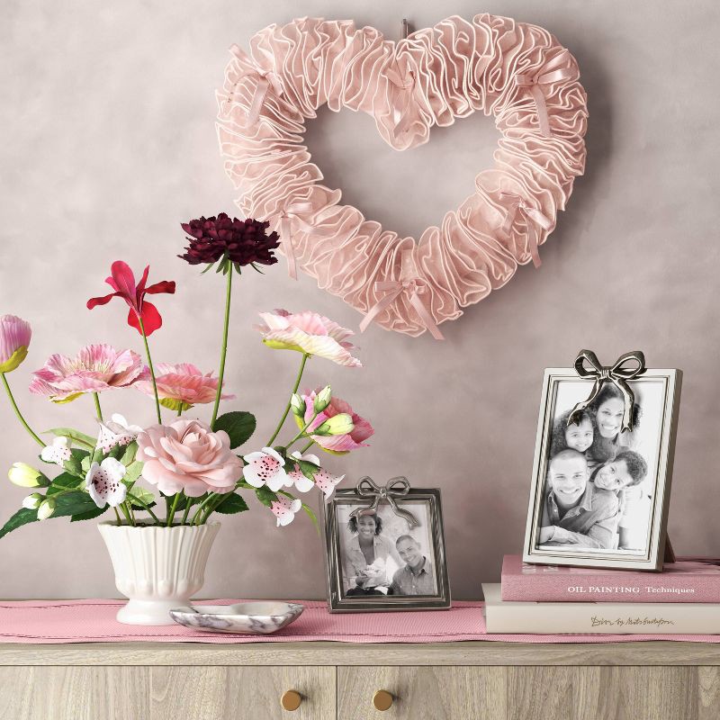 slide 2 of 3, Valentine's Day Heart Wreath Blush - Threshold™, 1 ct