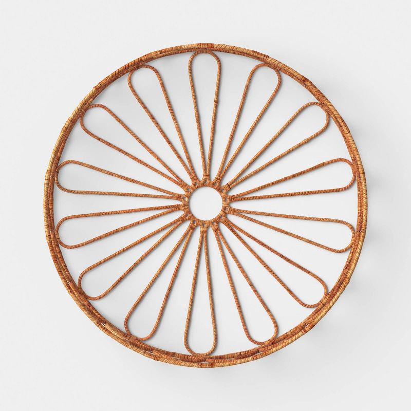 slide 3 of 3, Rattan Wrapped Metal Tray - Threshold™, 1 ct