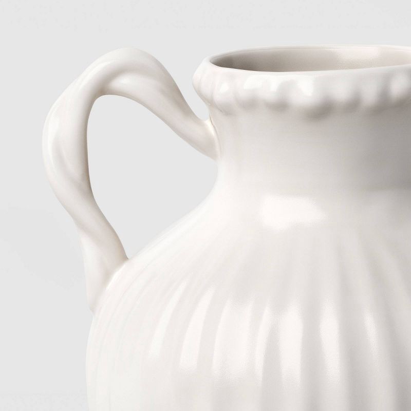 slide 3 of 4, Beaded Ceramic Handled Vase Ivory - Threshold™, 1 ct