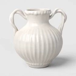 Beaded Ceramic Handled Vase Ivory - Threshold™