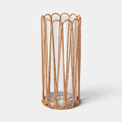 Tall Rattan Wrapped Hurricane Candle Holder - Threshold™