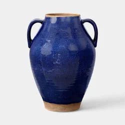 Large Tuscan Ceramic Handled Vase Blue - Threshold™