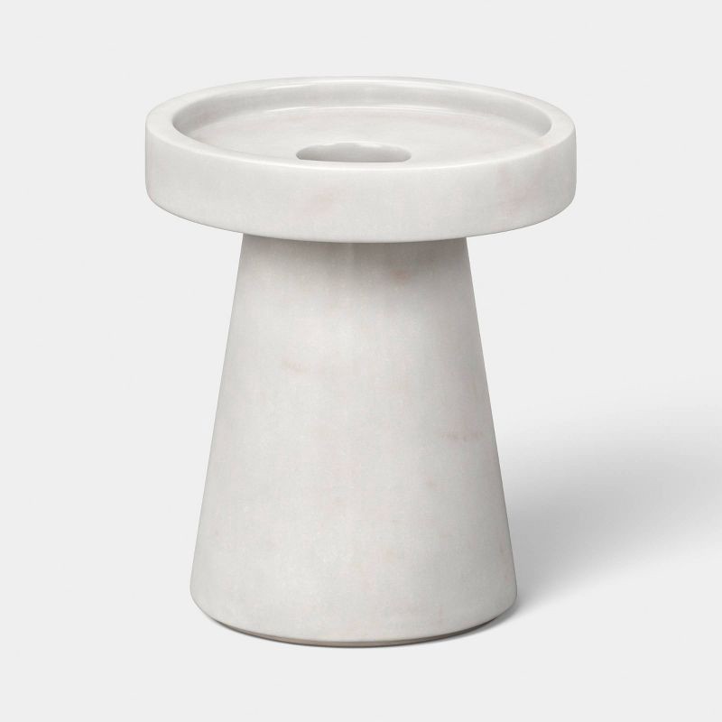 slide 1 of 3, Marble Taper Candle Holder White - Threshold™, 1 ct