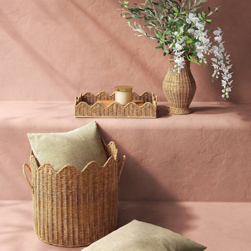 slide 6 of 6, Scalloped Edge Woven Vase - Threshold™, 1 ct
