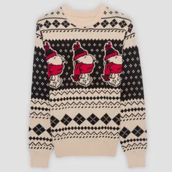 Peanuts Men's Snoopy Scarf Graphic Sweater - Dark Gray XL