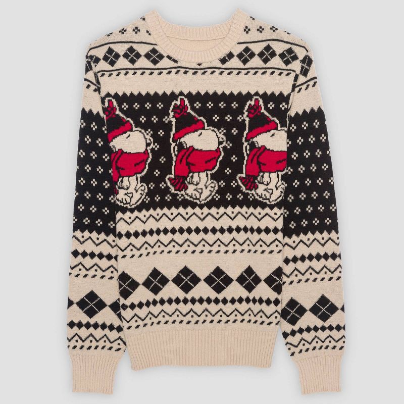 slide 1 of 3, Peanuts Men's Snoopy Scarf Graphic Sweater - Dark Gray XXL, 1 ct