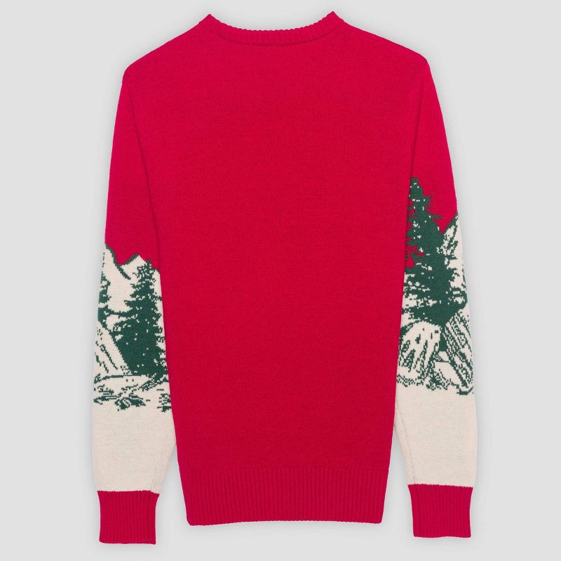 slide 2 of 3, Peanuts Men's Snoopy Skiing Sweater - Red L, 1 ct