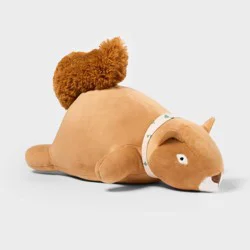 Squirrel Kids' Mini Weighted Plush Throw Pillow Brown - Pillowfort™