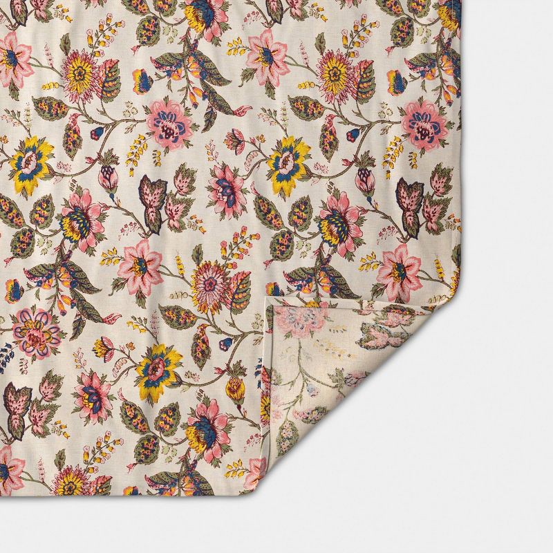 slide 4 of 4, 104"x60" Floral Tablecloth - Threshold™, 1 ct