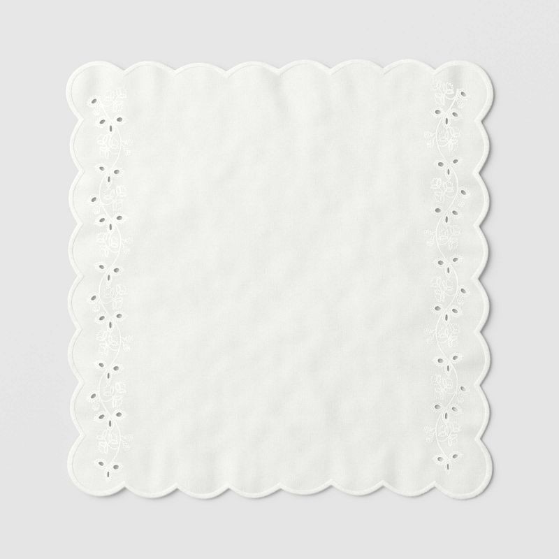 slide 3 of 4, 2pk Eyelet Dinner Napkins Ivory - Threshold™, 2 ct