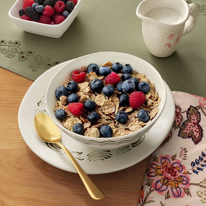 slide 2 of 3, 22.5oz Stoneware Aralia Cereal Bowl Hand Painted Green - Threshold™, 22.5 oz