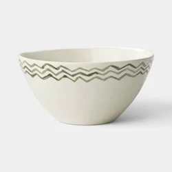 22.5oz Stoneware Aralia Cereal Bowl Hand Painted Green - Threshold™