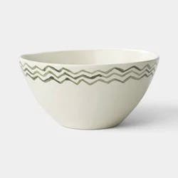 22.5oz Stoneware Aralia Cereal Bowl Hand Painted Green - Threshold™