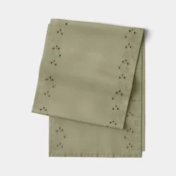 72"x14" Table Runner Eyelet Green - Threshold™