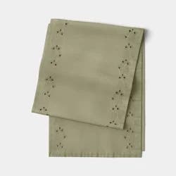 72"x14" Table Runner Eyelet Green - Threshold™