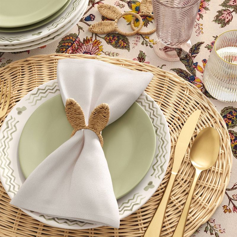 slide 2 of 3, 2pk Easter Woven Bunny Ears Napkin Rings - Threshold™, 2 ct