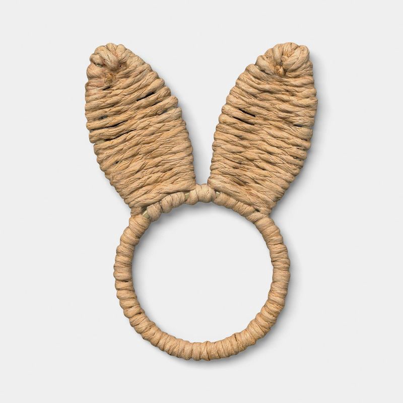 slide 3 of 3, 2pk Easter Woven Bunny Ears Napkin Rings - Threshold™, 2 ct