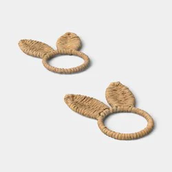 2pk Easter Woven Bunny Ears Napkin Rings - Threshold™